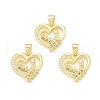 Rack Plating Brass Micro Pave Cubic Zirconia Pendants KK-C011-44G-3