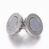 Brass Micro Pave Cubic Zirconia Magnetic Clasps with Loops ZIRC-L082-D-02-P-2