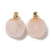 Natural Rose Quartz Perfume Bottle Pendants G-Z039-02G-02-1