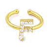 Rack Plating Brass Open Cuff Rings for Women RJEW-F162-01G-F-2