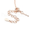 925 Sterling Silver Rabbit with Heart Pendant Necklace with Clear Cubic Zirconia for Women NJEW-E034-02RG-4