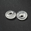Natural Quartz Crystal Rock Crystal Donut/Pi Disc Charms G-G142-02U-2