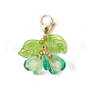 Flower Glass Pendants Decorations HJEW-MZ00213-01-2