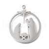 304 Stainless Steel Pendants STAS-S178-04P-1