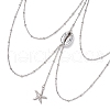 304 Stainless Steel Cable Chains & Electroplated Shell Pendant Tassel Thigh Leg Chains AJEW-AN00649-01-4