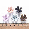 6-Petal Spray Painted Acrylic Bead Caps X-MACR-S373-47J-4