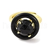 Rack Plating Round Brass Enamel Adjustable Rings RJEW-U004-01A-G-2