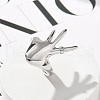 Gesture 304 Stainless Steel Rhinestone Finger Rings for Women RJEW-M048-02P-4