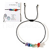 Chakra Theme Natural Mixed Gemstone Chips Braided Bead Bracelets ET5647-7-1