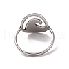 201 Stainless Steel Oval with Wave Finger Ring RJEW-J051-40P-3