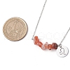 Natural South Red Agate Chip & Constellation Pendant Necklaces NJEW-JN05084-05-3