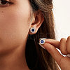 925 Sterling Silver Cubic Zirconia Stud Earrings EJEW-L294-009P-3