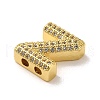 Brass Micro Pave Clear Cubic Zirconia Charms ZIRC-C009-01G-Z-2