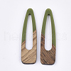 Resin & Walnut Wood Big Pendants X-RESI-S358-99B-2