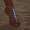 Luminous Resin Round Beaded with Glass Seed Beaded Anklets WG45460-03-1