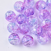 Transparent Crackle Acrylic Beads X-CACR-N002-10-1