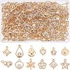 SUPERFINDINGS 168Pcs 12 Style Rack Plating Eco-Friendly Iron Pendants IFIN-FH0001-55-1