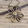 Flower Alloy Pendant Necklaces FS-WGFB110-01-1
