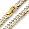 Ion Plating(IP) 304 Stainless Steel Pave Cubic Clear Zirconia Rectangle Link Necklaces for Women NJEW-Z041-04G-03-2