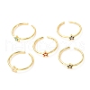 Star Golden Cuff Rings for Women KK-G404-09-1