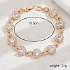 Brass Pave Clear Cubic Zirconia Heart Link Bracelets for Women OZ7056-1-1