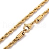 Ion Plating(IP) 304 Stainless Steel Rope Chain Necklaces NJEW-F226-03G-11-3