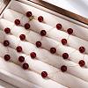 304 Stainless Steel & Round Natural Carnelian(Dyed & Heated) Link Chain Necklaces NJEW-U026-13G-3