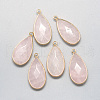 Natural Rose Quartz Pendants X-G-S221-14G-2