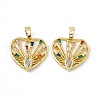 Brass Micro Pave Cubic Zirconia Pendants KK-E068-VC045-2