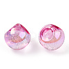 UV Plating Rainbow Iridescent Acrylic Beads X-OACR-G012-04A-3