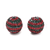 Christmas Theme Stripe Pattern Polymer Clay Rhinestone Beads CLAY-NH0001-01A-1