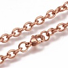 304 Stainless Steel Cable Chain Necklaces NJEW-H203-01RG-1
