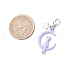 Spray Painted Alloy Moon with Cat Pendant Decoration HJEW-JM03198-3