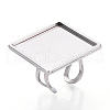 304 Stainless Steel Open Cuff Ring Components STAS-S080-041I-P-1