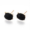 Natural Obsidian Stud Earrings EJEW-N057-01A-1