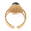 Oval Natural Lapis Lazuli Finger Rings RJEW-Z057-14G-07-3