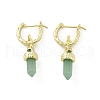 Natural Mixed Stone Hoop Earrings EJEW-P306-01G-6