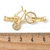Brass Pave Clear Cubic Zirconia Fold Over Clasps KK-M320-18G-3