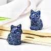 Natural Blue Aventurine Carved Healing Cat Figurines PW-WG98432-09-1