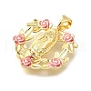 Brass Enamel Pendants KK-Q066-30G-2