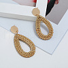 Alloy Rattan Woven Dangle Stud Earrings FS-WGA068A-03-1