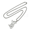 304 Stainless Steel Dog Outline Pendant Necklaces NJEW-P327-06P-4