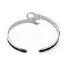 304 Stainless Steel Enamel Spanner Shaped Open Cuff Bangles for Women BJEW-M316-06P-3