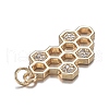 Brass Micro Clear Cubic Zirconia Pendants ZIRC-F120-073G-3