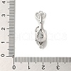 Brass Micro Pave Clear Cubic Zirconia Fold Over Clasps KK-H480-22P-3