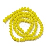 Opaque Solid Color Electroplate Glass Beads Strands EGLA-A039-P4mm-A05-2