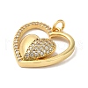 Heart Rack Plating Brass Micro Pave Clear Cubic Zirconia Pendants KK-K377-53G-2