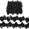 Double Layer Polyester 3D Flower Lace Trim Ribbon with Rhinestone OCOR-WH0097-73C-1