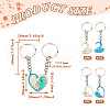 304 Stainless Steel Cat Split Keychains KEYC-TAC00009-3