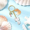 Alloy Acrylic Cat Goldfish Keychains KEYC-JKC01214-04-1